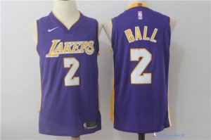 Maillot NBA Pas Cher Los Angeles Lakers Lonzo Ball 2 Purpura Statement 2017/18