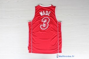 Maillot NBA Pas Cher Noël Rouge Miami Heat Wade 3