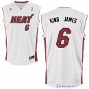 Maillot NBA Pas Cher Miami Heat King James 6 Blanc