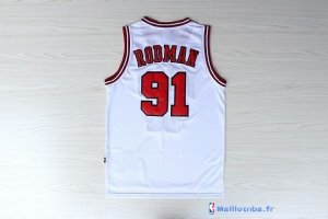 Maillot NBA Pas Cher Chicago Bulls Dennis Rodman 91 Blanc