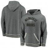Milwaukee Bucks Fanatics Branded Gray True Classics Vintage Upperclassman Tri-Blend Pullover Hoodie