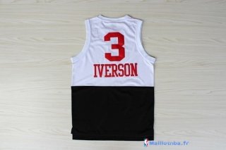 Maillot NBA Pas Cher Philadelphia Sixers Allen Iverson 3 Retro Blanc Noir