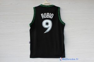 Maillot NBA Pas Cher Minnesota Timberwolves Ricky Rubio 9 Retro Noir