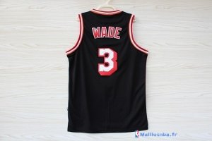 Maillot NBA Pas Cher Miami Heat Dwyane Wade 3 Retro Noir