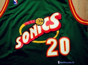 Maillot NBA Pas Cher Seattle Supersonics Gary Payton 20 Retro Vert