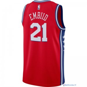 Maillot NBA Pas Cher Philadelphia Sixers Joel Embiid 21 Rouge Statement 2017/18