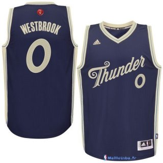 Maillot NBA Pas Cher Noël Oklahoma City Thunder Westbrook 0 Bleu