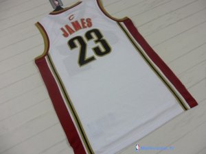 Maillot NBA Pas Cher Cleveland Cavaliers LeBron James 23 Retro Dentelle Blanc