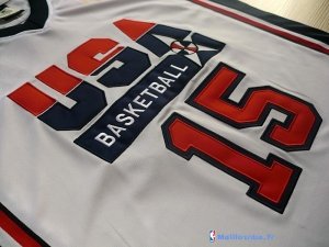 Maillot NBA Pas Cher USA 1992 Johnson 15 Blanc