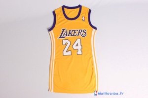 Maillot NBA Pas Cher Los Angeles Lakers Femme Kobe Bryant 24 Jaune