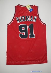 Maillot NBA Pas Cher Chicago Bulls Dennis Rodman 91 Rouge