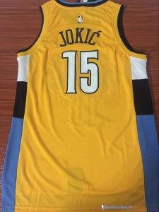 Maillot NBA Pas Cher Denver Nuggets Nikola Jokic 15 Jaune Statement 2017/18