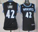 Maillot NBA Pas Cher Minnesota Timberwolves Femme Kevin Love 42 Noir