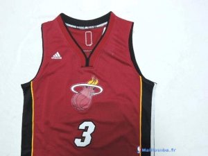 Maillot NBA Pas Cher Miami Heat Junior Dwyane 3 Rouge