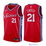 Maillot NBA Pas Cher Philadelphia Sixers Joel Embiid 21 Rouge Statement 2017/18