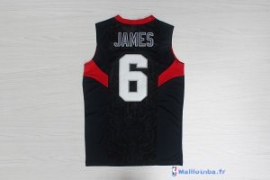 Maillot NBA Pas Cher USA 2008 James 6 Noir