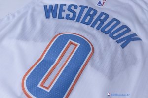 Maillot NBA Pas Cher Oklahoma City Thunder Russell Westbrook 0 Blanc Association 2017/18