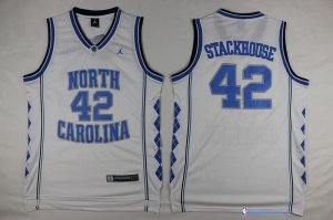 Maillot NCAA Pas Cher North Carolina Jerry Stackhouse 42 Blanc