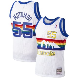 Denver Nuggets Dikembe Mutombo Mitchell & Ness White 1991-92 Hardwood Classics Swingman Player Jersey