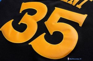 Maillot NBA Pas Cher Golden State Warriors Kevin Durant 35 Noir Jaune