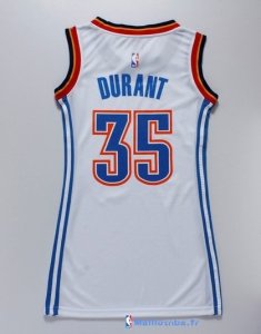 Maillot NBA Pas Cher Oklahoma City Thunder Femme Kevin Durant 35 Blanc