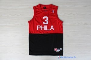 Maillot NBA Pas Cher Philadelphia Sixers Allen Iverson 3 Retro Rouge Noir