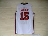 Maillot NBA Pas Cher USA 1992 Anthony 15 Blanc