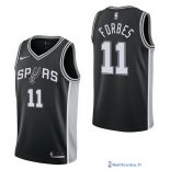 Maillot NBA Pas Cher San Antonio Spurs Bryn Forbes 11 Noir Icon 2017/18