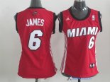 Maillot NBA Pas Cher Miami Heat Femme LeBron James 6 Rouge Blanc