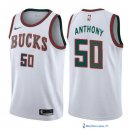 Maillot NBA Pas Cher Milwaukee Bucks Joel Anthony 50 Retro Blanc 2017/18