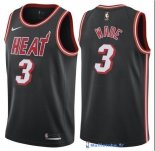 Maillot NBA Pas Cher Miami Heat Dwyane Wade 3 Retro Noir 2017/18