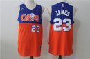 Maillot NBA Pas Cher Cleveland Cavaliers LeBron James 23 Orange Bleu 2017/18