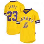 Los Angeles Lakers LeBron James Gold Fashion Player V-Neck T-Shirt