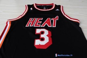 Maillot NBA Pas Cher Miami Heat Dwyane Wade 3 Retro Noir