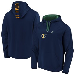 Utah Jazz Fanatics Branded NavyGreen Iconic Defender Performance Primary Logo Pullover Hoodie
