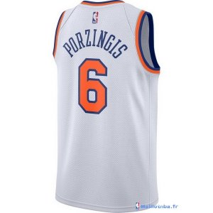 Maillot NBA Pas Cher New York Knicks Kristaps Porzingis 6 Blanc Association 2017/18