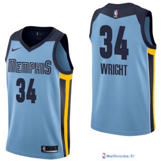 Maillot NBA Pas Cher Memphis Grizzlies Brandan Wright 34 Bleu Statement 2017/18