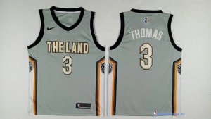 Maillot NBA Pas Cher Cleveland Cavaliers Isaiah Thomas 3 Nike Gris Ville 2017/18