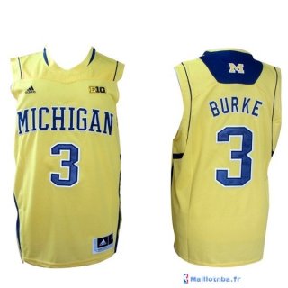 Maillot NCAA Pas Cher Michigan Trey Burke 3 Jaune