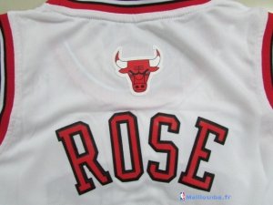 Maillot NBA Pas Cher Chicago Bulls Junior Derrick Rose 1 Blanc