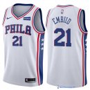 Maillot NBA Pas Cher Philadelphia Sixers Joel Embiid 21 Blanc 2017/18