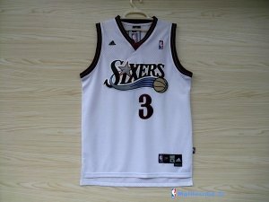 Maillot NBA Pas Cher Philadelphia Sixers Allen Iverson 3 Retro Blanc