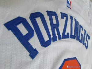 Maillot NBA Pas Cher New York Knicks Junior Kristaps Porzingis 6 Blanc