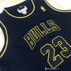 Maillot NBA Pas Cher Chicago Bulls Michael Jordan 23 Noir Or