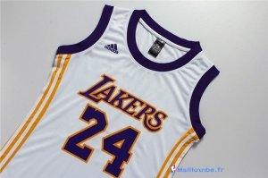 Maillot NBA Pas Cher Los Angeles Lakers Femme Blanc Kobe Bryant 24