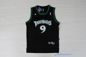 Maillot NBA Pas Cher Minnesota Timberwolves Ricky Rubio 9 Retro Noir