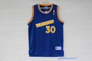 Maillot NBA Pas Cher Golden State Warriors Stephen Curry 30 Retro Bleu Profond