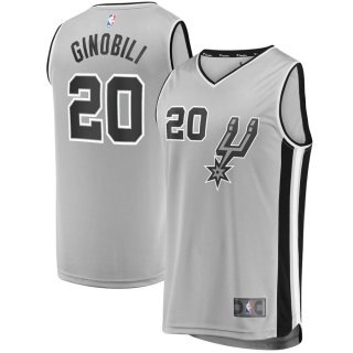San Antonio Spurs Manu Ginobili Fanatics Branded Silver Fast Break Replica Jersey - Statement Edition