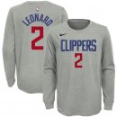 LA Clippers Kawhi Leonard Nike Gray Icon Name & Number Long Sleeve Performance T-Shirt