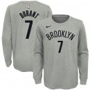 Brooklyn Nets Kevin Durant Nike Gray Icon Name & Number Long Sleeve Performance T-Shirt